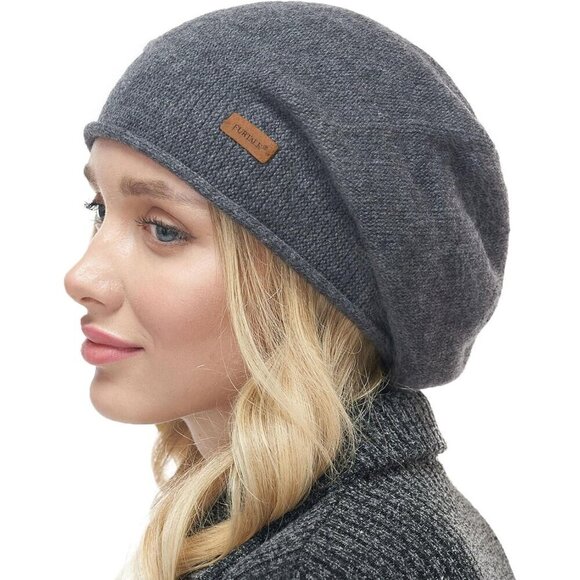 ?Furtalk Slouchy Beanies Women Grey Winter Soft Warm Knitting Skull Beanies main image 7